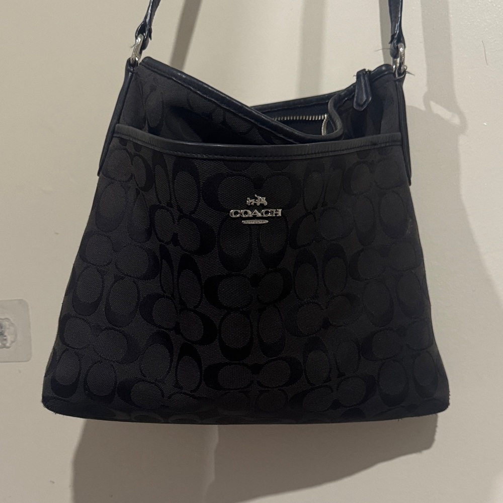 Coach Black Monogram Shoulder Bag
